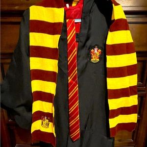 Harry Potter cape, scarf, and tie.